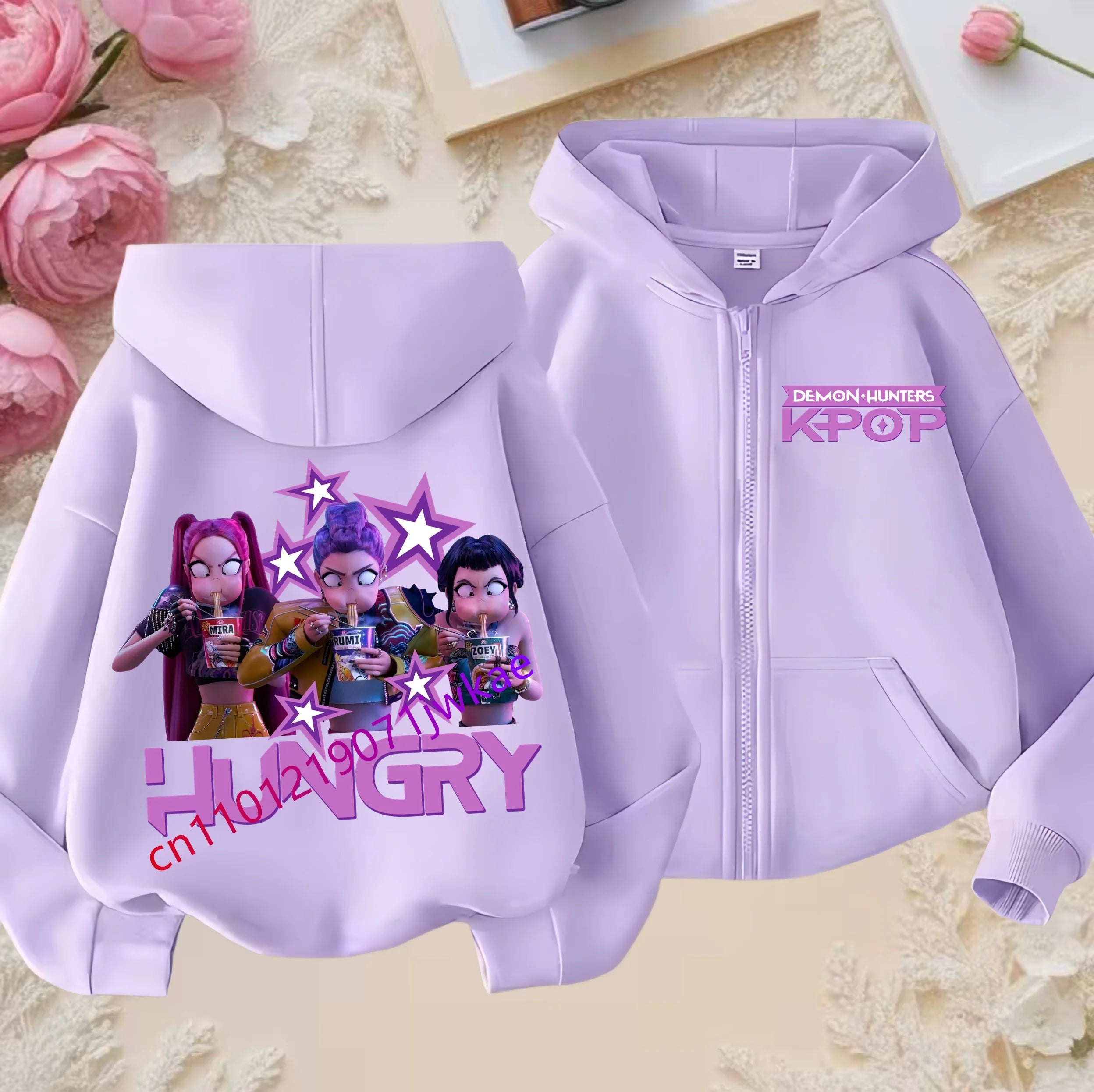 Sweat Zippé Enfant Violet - Demon Hunters K-POP Style