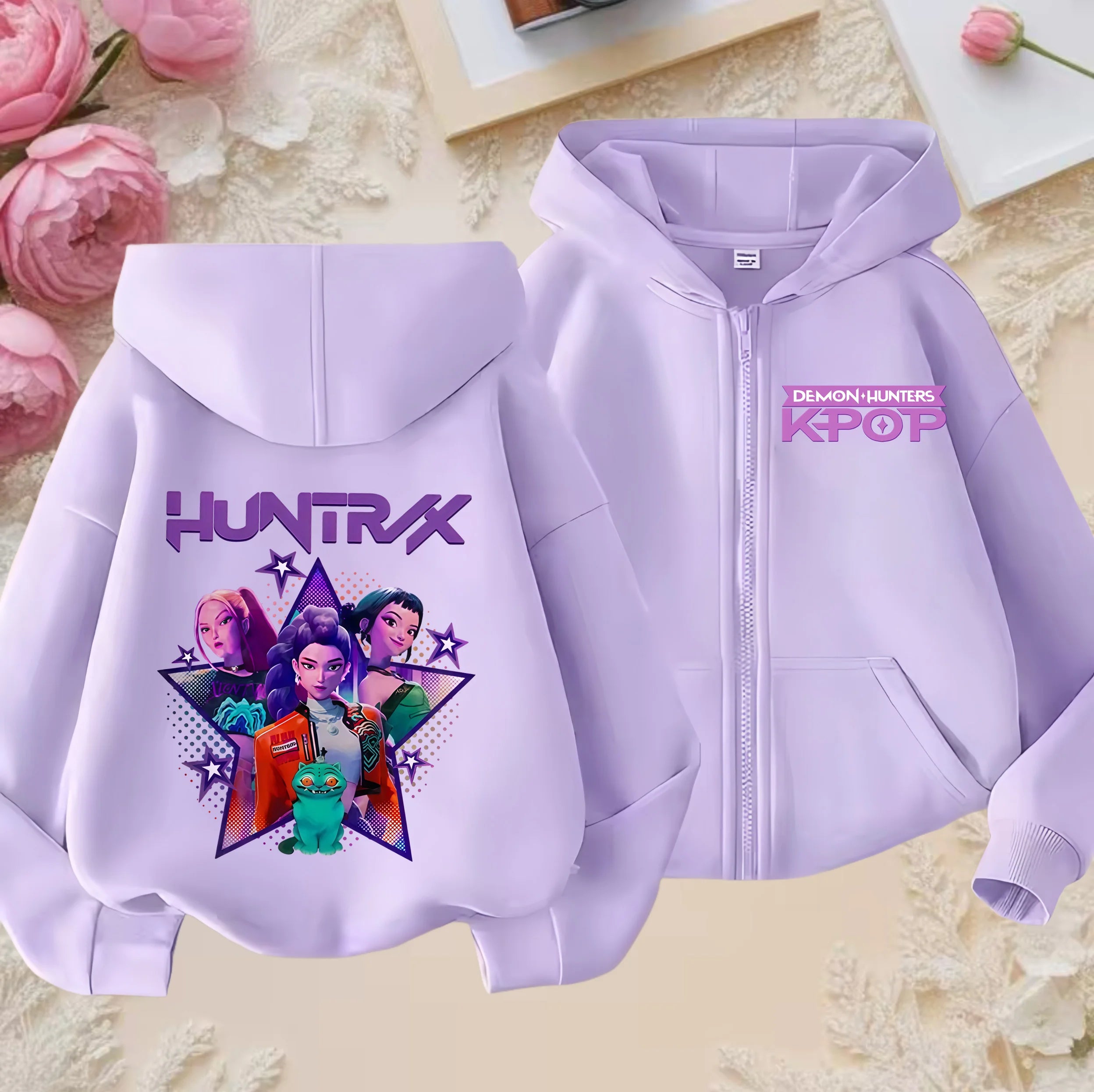 Sweat Zippé Enfant Violet - Demon Hunters K-POP Style