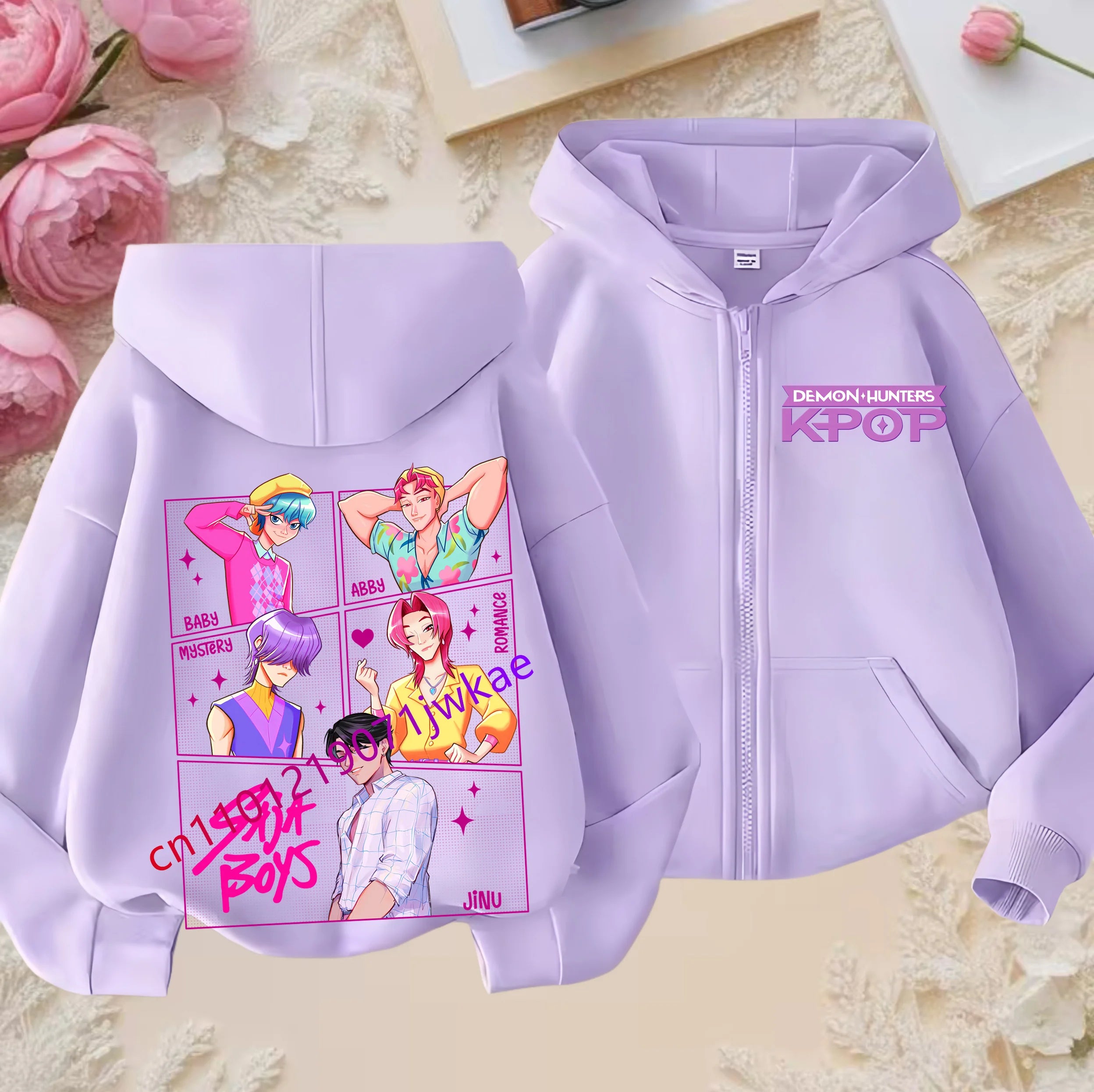 Sweat Zippé Enfant Violet - Demon Hunters K-POP Style