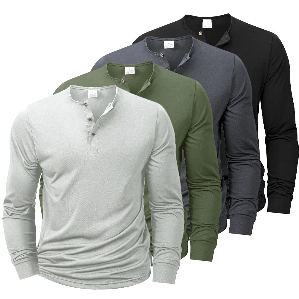 T-shirt Henley manches longues